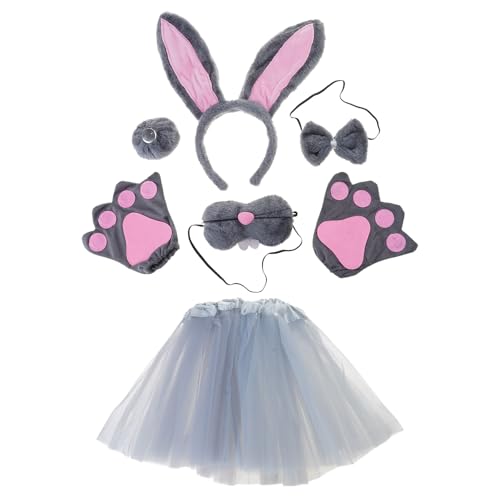 4/5/6 Osterhasen-Kostüm-Set, Ohren, Stirnbänder, Schwanz, Fliege für Halloween, Weihnachten, Party, Kinder, Tier-Cosplays, Kostüme, Hasen-Kostüm für Erwachsene 4/5/6 Osterhasen-Kostüm-Set, Ohren, Stirnbänder, Schwanz, Fliege für Halloween, Weihnachten, Party, Kinder, Tier-Cosplays, Kostüme, Hasen-Kostüm für Erwachsene von Asukohu