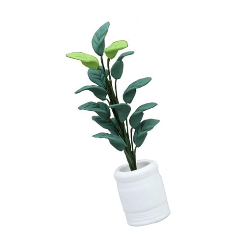 Asukohu 1/12 Skala Dollhouses Pflanze Miniatur Grüne Blatt Vor Spielen Kinderpuppenhausmodell Für Keramikminiatur Für Dekore von Asukohu