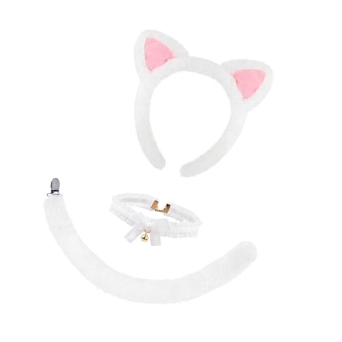 Asukohu 3/4-teiliges Katzenkostüm-Set, Halloween-Kostüm, Cosplay, Party, Requisiten, Katzenohren, Stirnband, Glocken, Choker, Schwanz, Tutu für Kinder und Mädchen Asukohu 3/4-teiliges Katzenkostüm-Set, Halloween-Kostüm, Cosplay, Party, Requisiten, Katzenohren, Stirnband, Glocken, Choker, Schwanz, Tutu für Kinder und Mädchen von Asukohu