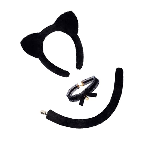 Asukohu 3/4-teiliges Katzenkostüm-Set, Halloween-Kostüm, Cosplay, Party, Requisiten, Katzenohren, Stirnband, Glocken, Choker, Schwanz, Tutu für Kinder und Mädchen Asukohu 3/4-teiliges Katzenkostüm-Set, Halloween-Kostüm, Cosplay, Party, Requisiten, Katzenohren, Stirnband, Glocken, Choker, Schwanz, Tutu für Kinder und Mädchen von Asukohu