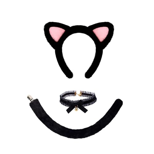 Asukohu 3/4-teiliges Katzenkostüm-Set, Halloween-Kostüm, Cosplay, Party, Requisiten, Katzenohren, Stirnband, Glocken, Choker, Schwanz, Tutu für Kinder und Mädchen Asukohu 3/4-teiliges Katzenkostüm-Set, Halloween-Kostüm, Cosplay, Party, Requisiten, Katzenohren, Stirnband, Glocken, Choker, Schwanz, Tutu für Kinder und Mädchen von Asukohu