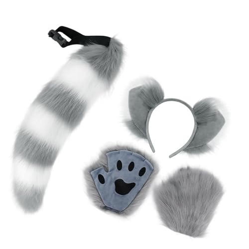Asukohu 3-teiliges Halloween-Füchs-Kostüm-Set für Kinder, Erwachsene, Cosplay, Halloween, Füchse, Kostüm, Zubehör mit Stirnband, Schwanz, Handschuhen, Haarband, Kopfbedeckung Asukohu 3-teiliges Halloween-Füchs-Kostüm-Set für Kinder, Erwachsene, Cosplay, Halloween, Füchse, Kostüm, Zubehör mit Stirnband, Schwanz, Handschuhen, Haarband, Kopfbedeckung von Asukohu