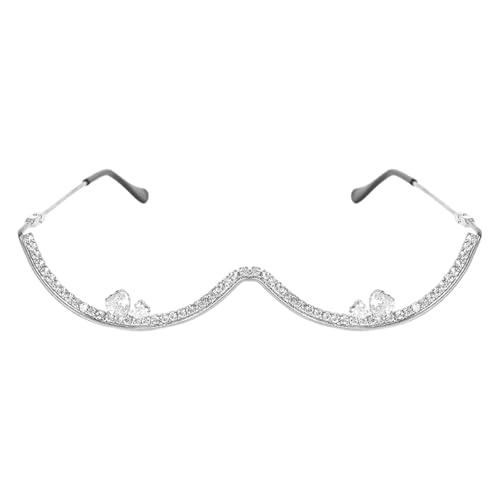 Asukohu Auffällige Brillen mit Strasssteinen verzierter Metallrahmen für Rollenspiele, Events und Bühnenauftritte Anime Convention Brillen von Asukohu