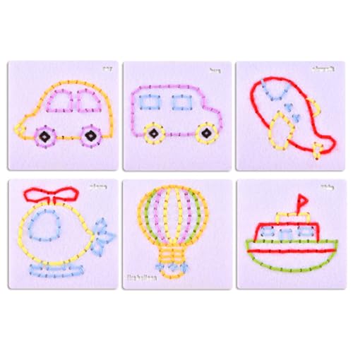 Asukohu Cartoon Sewing Kits Toy Craft Project Project Set Schnürung Fadenspielzeug Für Kleinkindhand Und Augenkoordination Und Formpassungsverpalte Mit Nicht Gewohntem Stoffhandwerk Für Kinder von Asukohu