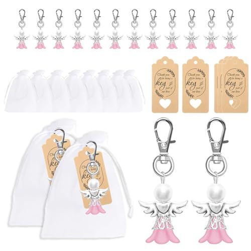 Asukohu Cherub Schlüsselanhänger-Set mit Tasche, Engel-Anhänger, Hochzeit, Taufe, Schlüsselanhänger, Gastparty, Babyparty, Set für Hochzeit Asukohu Cherub Schlüsselanhänger-Set mit Tasche, Engel-Anhänger, Hochzeit, Taufe, Schlüsselanhänger, Gastparty, Babyparty, Set für Hochzeit von Asukohu