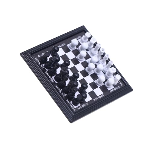 Asukohu Dekoratives Miniatur-Schach-Set, komplettes Metallbrett und Figuren für Puppenhäuser, künstlerisches Metallschachbrett für Sammler Asukohu Dekoratives Miniatur-Schach-Set, komplettes Metallbrett und Figuren für Puppenhäuser, künstlerisches Metallschachbrett für Sammler von Asukohu