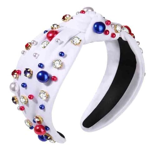 Asukohu Elegante Schmuck-Stirnbänder, glitzernde Bühnenrequisiten, Kopfbedeckung, luxuriöse Weihnachtsfeier, Requisiten, Neujahrsgeschenk, Stirnbänder, rutschfester Stoff mit Perlen von Asukohu
