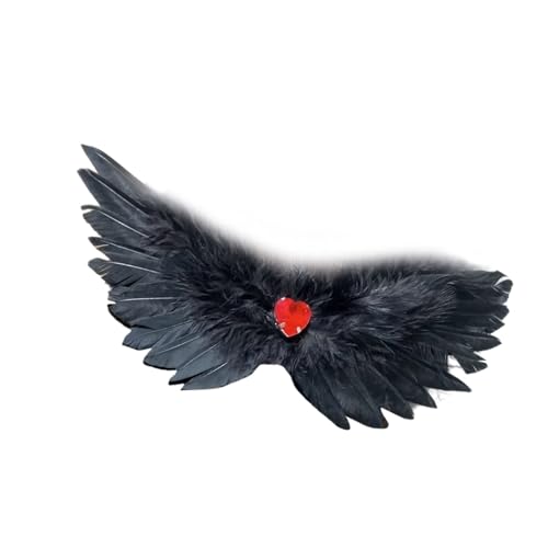 Asukohu Elegante Schwarz Weiß Gefiederte Haarverzierung Mit Flügeldesigns Für Theateraufführungen Und Kostümpartys von Asukohu
