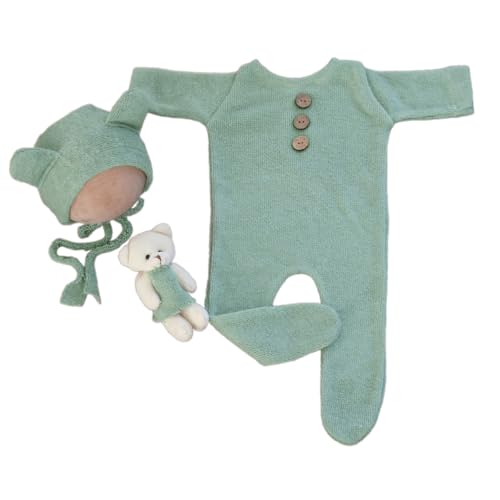Asukohu Fotoshooting-Requisiten für Neugeborene, Baby-Bär-Kostüm, Mütze, gestrickter Strampler mit Fuß, Foto-Outfit, Bären-Thema, Baby-Outfit Asukohu Fotoshooting-Requisiten für Neugeborene, Baby-Bär-Kostüm, Mütze, gestrickter Strampler mit Fuß, Foto-Outfit, Bären-Thema, Baby-Outfit von Asukohu