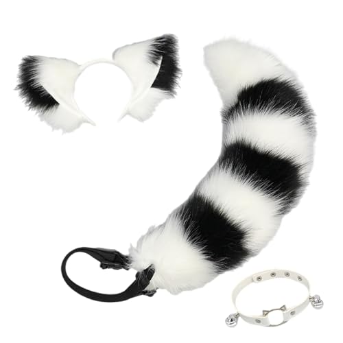 Asukohu Fuchs-Ohr-Kopfbedeckung, Choker, Fuchsschwanz, verstellbare Glocken, Halsband für Halloween, Karneval, Tierschwanz, Ohr, Stirnband, verstellbare Plüschohren, Haarband, Choker-Halskette für Asukohu Fuchs-Ohr-Kopfbedeckung, Choker, Fuchsschwanz, verstellbare Glocken, Halsband für Halloween, Karneval, Tierschwanz, Ohr, Stirnband, verstellbare Plüschohren, Haarband, Choker-Halskette für von Asukohu