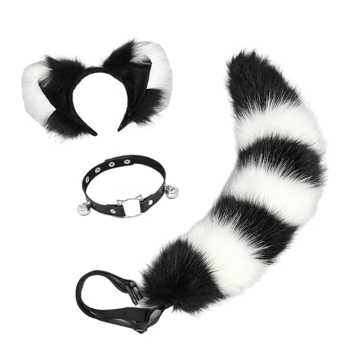 Asukohu Fuchs-Ohr-Kopfbedeckung, Choker, Fuchsschwanz, verstellbare Glocken, Halsband für Halloween, Karneval, Tierschwanz, Ohr, Stirnband, verstellbare Plüschohren, Haarband, Choker-Halskette für Asukohu Fuchs-Ohr-Kopfbedeckung, Choker, Fuchsschwanz, verstellbare Glocken, Halsband für Halloween, Karneval, Tierschwanz, Ohr, Stirnband, verstellbare Plüschohren, Haarband, Choker-Halskette für von Asukohu