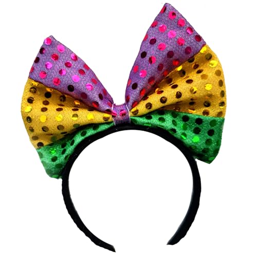 Asukohu Glitzernde Pailletten, große Schleifen, Kopfschmuck, Fliege, Haripiece Party, Haarschmuck für Kostüm, Feier, Partys, Feiern, Kostüm-Stirnband von Asukohu