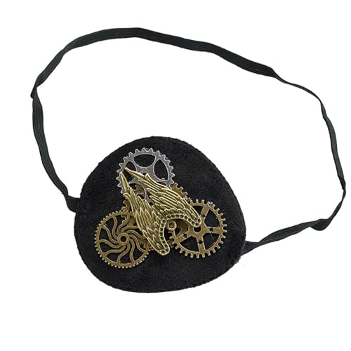 Asukohu Halloween-Themen-Augenabdeckung, leichtes Kostüm-Zubehör, bequemes Tragen für Cosplay, Rollenspiele, Requisiten, einzigartige Zahnradkette, Steampunk von Asukohu