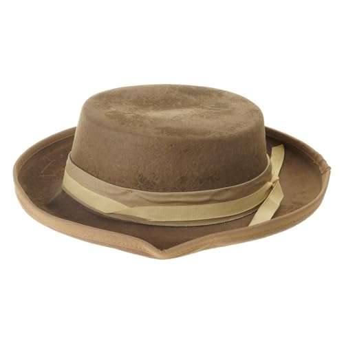 Asukohu Hut mit Rollkrempe für Maskerade, Party, Gentleman, Wolle, Jazzs, mit Gürtel, Erwachsene, Karneval, Party, Kostüm, Kopfschmuck von Asukohu