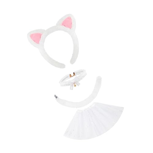 Asukohu Katzen Kostüme Set Katzen Ohren Stirnbänder Schwanzglocken Choker Tutu Rock Cosplay Kostüme Für Halloween Weihnachtsfeier von Asukohu