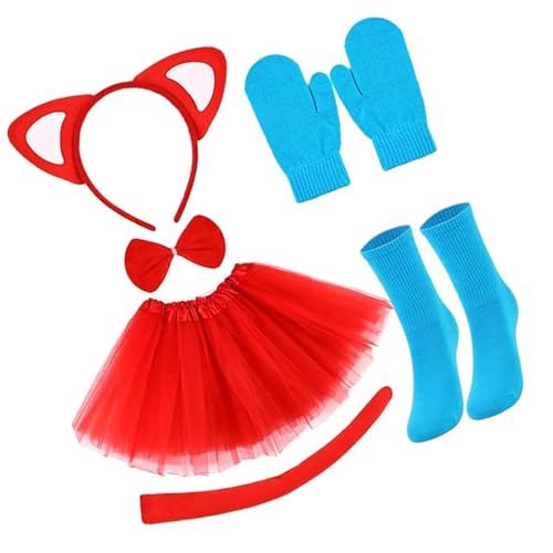 Asukohu Katzenkostüm-Set, Katzenohren, Stirnband, Fliege, Schwanz, Handschuhe, Socken, Tier-Cosplay-Outfit für Kinder, Jungen, Mädchen, Weihnachten, Halloween, Schwanz-Kostüm Asukohu Katzenkostüm-Set, Katzenohren, Stirnband, Fliege, Schwanz, Handschuhe, Socken, Tier-Cosplay-Outfit für Kinder, Jungen, Mädchen, Weihnachten, Halloween, Schwanz-Kostüm von Asukohu