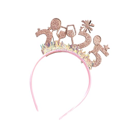 Asukohu Lametta Neujahr 2025 Kopfbedeckung Stirnband Foto Requisiten Party Cosplay Kostüme Tanzen Party Stirnband Weihnachten Festlich Haarschmuck für Frauen von Asukohu
