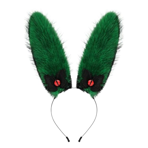 Asukohu Langes Plüschohren Stirnband Weiches Plüsch Ohr Stirnband Halloween Cosplay Accessoires Für Frauen Maskerade Halloween Cosplay Theme Party Hairhoop von Asukohu