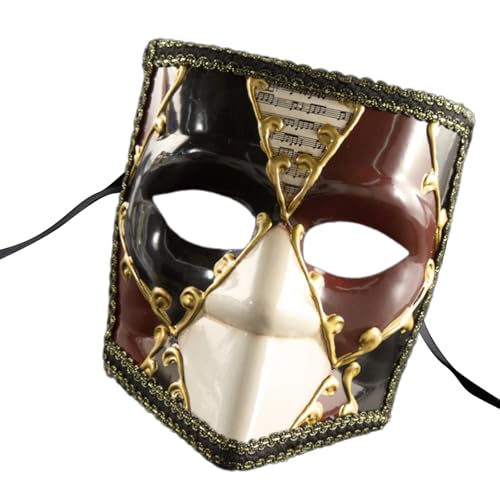 Asukohu Luxuriöse Venezianer-Vollgesichtsabdeckung für Herren, Kontrastfarbe, Karnevals-Augenmaske mit Band, für Maskerade, Bälle, geheimnisvoll Asukohu Luxuriöse Venezianer-Vollgesichtsabdeckung für Herren, Kontrastfarbe, Karnevals-Augenmaske mit Band, für Maskerade, Bälle, geheimnisvoll von Asukohu