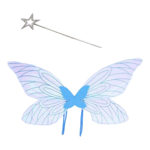 Asukohu Mädchen Schmetterlingsflügel-Feen Flügel-Kostüm und Zauberstab-Set für Mädchen, Kindergeburtstag, Maskeraden, Cosplay, Weihnachten, Halloween, leuchtendes Kostüm Asukohu Mädchen Schmetterlingsflügel-Feen Flügel-Kostüm und Zauberstab-Set für Mädchen, Kindergeburtstag, Maskeraden, Cosplay, Weihnachten, Halloween, leuchtendes Kostüm von Asukohu