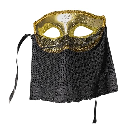 Asukohu Masqueraden Maske Mardi Gras Venezianer Party Maske Halbgesichtsmaske Für Halloween Cosplay Auftritte Requisiten Halbe Gesichtsmaske von Asukohu