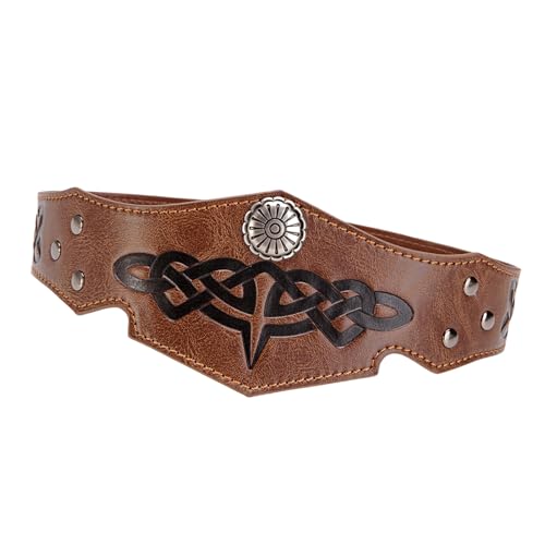 Asukohu Mittelalterlicher geprägter Leder-Kopfschmuck, verstellbares Stirnband, mittelalterliches Kostümzubehör, Halloween-Outfit für Erwachsene für Cosplay Asukohu Mittelalterlicher geprägter Leder-Kopfschmuck, verstellbares Stirnband, mittelalterliches Kostümzubehör, Halloween-Outfit für Erwachsene für Cosplay von Asukohu