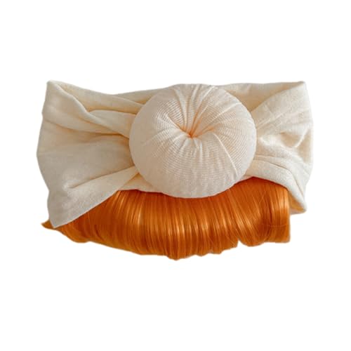 Asukohu Mode Haarteil Stirnband Für Neugeborene Infants Cosplay Headwear Hairband Toupe Hair Accessoire von Asukohu