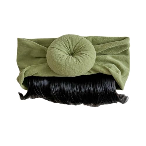 Asukohu Mode Haarteil Stirnband Für Neugeborene Infants Cosplay Headwear Hairband Toupe Hair Accessoire von Asukohu