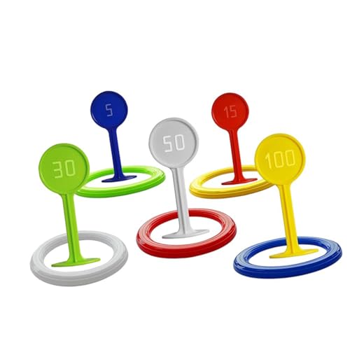 Asukohu Outdoor Ringe Werfen Spiel Set Für Kinder Mit Bunten Ringen Und Zielen PEGS ABS Bildungsspielzeug Für 3+ Innen Freien Outdoor Aktivitätsringspiel Spiel Set von Asukohu