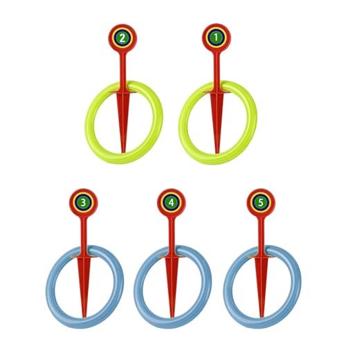 Asukohu Outdoor Ringe Werfen Spiel Set Für Kinder Mit Bunten Ringen Und Zielen PEGS ABS Bildungsspielzeug Für 3+ Innen Freien Outdoor Aktivitätsringspiel Spiel Set von Asukohu