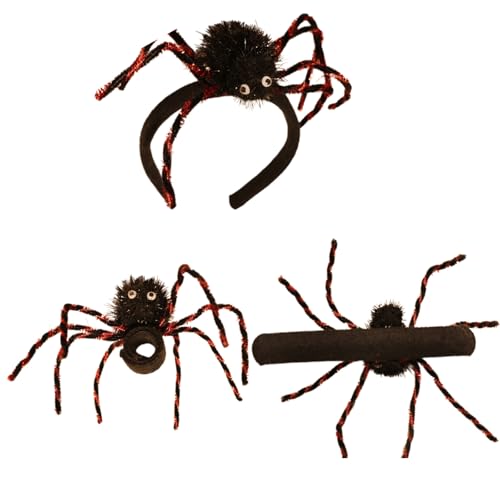 Asukohu Packung Von 3 Halloween Spiders Armband Accessoires Plüschkopf Ornamente Für Kostümfeiern Kinder Säuglinge Halloween Hair Accessoires Set Set Asukohu Packung Von 3 Halloween Spiders Armband Accessoires Plüschkopf Ornamente Für Kostümfeiern Kinder Säuglinge Halloween Hair Accessoires Set Set von Asukohu