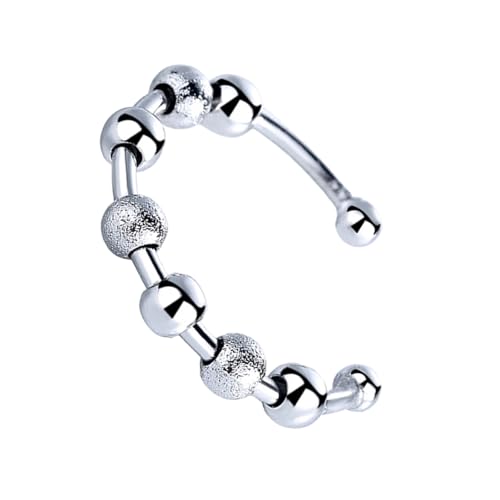 Asukohu Rotierende Perlen Spannungsabbau Ringe Einstellbare Schmuck Spinner Ringe Für Stressmanagement Büro Hand Entspannender Spielzeugspinner Für Erwachsene Unisex von Asukohu