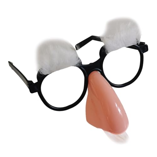 Asukohu Verkleidungsbrille Mit Nase Lustige Brille Für Alte Männer Mit Augenbrauen Und Schnurrbart Halloween Cosplay Kostümzubehör Verkleidungsbrille Mit Schnurrbart von Asukohu