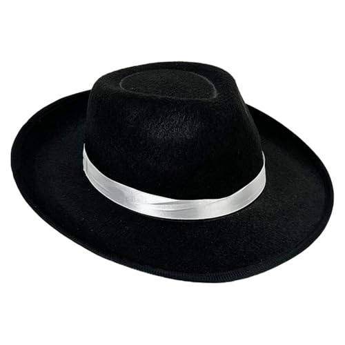 Asukohu Vintage-Hut für Männer und Frauen, mit Gürtel, Vlies-Hut, Cosplay-Kostüm, Jazzy-Caps, Bühnenshow, Party-Top Asukohu Vintage-Hut für Männer und Frauen, mit Gürtel, Vlies-Hut, Cosplay-Kostüm, Jazzy-Caps, Bühnenshow, Party-Top von Asukohu