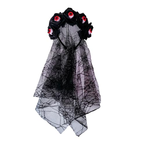 Halloween-Blumen-Haarbänder für Damen, realistischer Augapfel-Blumen-Haarschmuck für Kostümpartys, Halloween, Stirnband für Frauen Halloween-Blumen-Haarbänder für Damen, realistischer Augapfel-Blumen-Haarschmuck für Kostümpartys, Halloween, Stirnband für Frauen von Asukohu