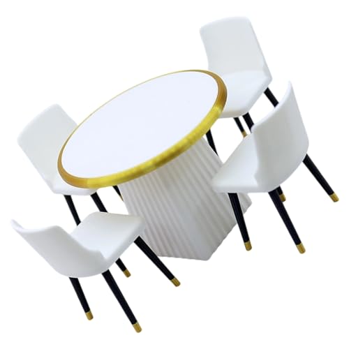 Puppenhäuser im Maßstab 1:12, winziger Tisch und Stühle, 5-teiliges Set, realistisches Design, sicher für Kinder, Miniatur-Möbel-Set Puppenhäuser im Maßstab 1:12, winziger Tisch und Stühle, 5-teiliges Set, realistisches Design, sicher für Kinder, Miniatur-Möbel-Set von Asukohu