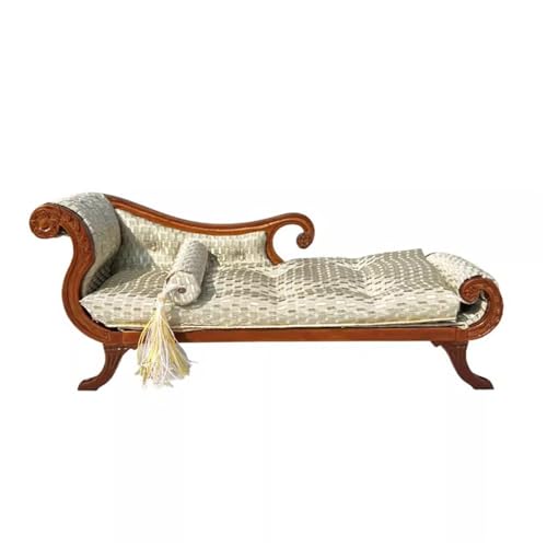 Schlafzimmer Miniatur Holz Sofa Bett für Puppenhäuser Wohnzimmer Schlafzimmer Balkon Dekoration 1/12 Maßstab Puppenhäuser Zubehör Wohnzimmer Dekor von Asukohu