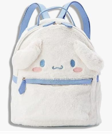 Asweeting Kawaii Cinnamoroll My Melody Plush Bag,Cute Lolita JK Plush Figure Backpack School Handbag,Cute Girl Bag My Melody,Girl Gift Backpack (White) von Asweeting