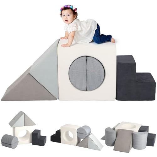 Asweets Baby-Kletterblöcke aus Schaumstoff für Kleinkinder, 1–3, weiches Spielset, Indoor-Kletterspielzeug, perfekte Klettermatten für Kinder, Mehrzweck-Kletterer, 6 Stück von Asweets