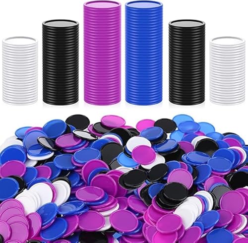 AsyinXson 400 Pieces Plastic Poker Chips,Poker Chips Set,Children's Counting Chips,Mini Poker Chips Tokens,Game Chips for Learning Mathematical Calculations and Bingo Games (4 Colours, 0.98 Inches) von AsyinXson