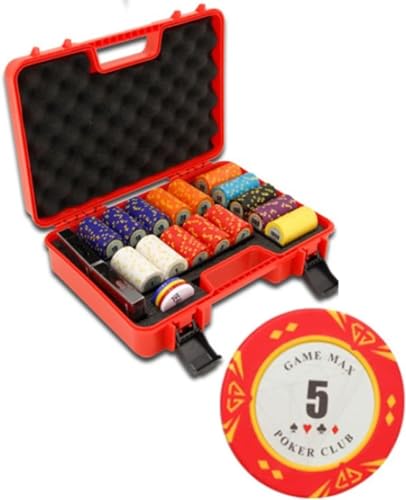 300-teiliges Poker-Set, professionelles Pokerchip-Set mit Tragetasche, Texas Holdem Pokerchips, Casino, Monopoly-Chips, Aufbewahrungsbox, tragbarer Token-Koffer (Color : D, Size : $1$5$10$20$50$100$ von AtKits