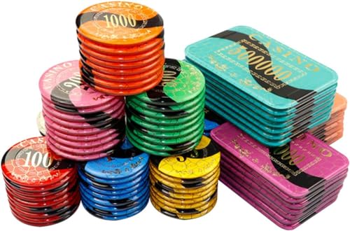 AtKits 25 Stück Pokerchips Monte Carlo, Bingo-Chips, Monaco-Casino-Spiele-Chips, Kristall-Pokerchips for Texas Holdem, Blackjack, Chips in Casino-Qualität (Size : 25PCS $1000) von AtKits