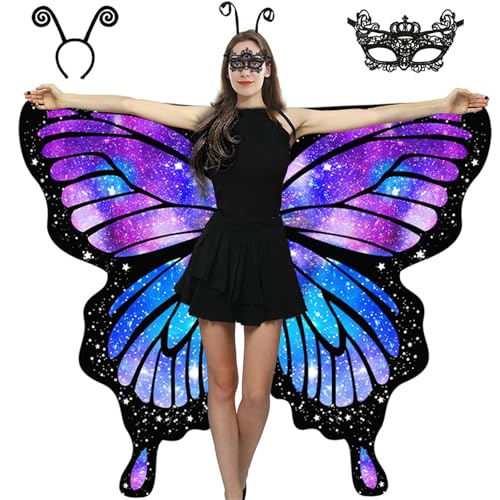 AtRenty Schmetterlingskostüm für Damen, doppelseitig, Schmetterlingsflügel, Kostüme für Erwachsene, Halloween-Kostüme AtRenty Schmetterlingskostüm für Damen, doppelseitig, Schmetterlingsflügel, Kostüme für Erwachsene, Halloween-Kostüme von AtRenty