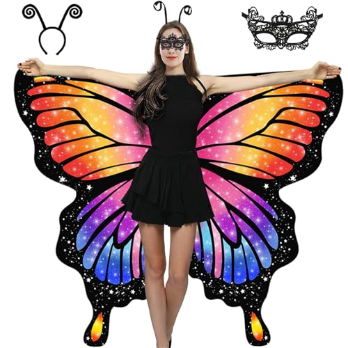 AtRenty Schmetterlingskostüm für Damen, doppelseitig, Schmetterlingsflügel, Kostüme für Erwachsene, Halloween-Kostüme AtRenty Schmetterlingskostüm für Damen, doppelseitig, Schmetterlingsflügel, Kostüme für Erwachsene, Halloween-Kostüme von AtRenty