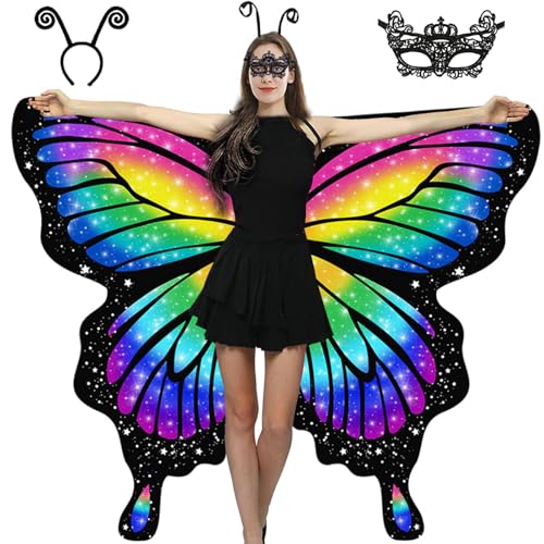 AtRenty Schmetterlingskostüm für Damen, doppelseitig, Schmetterlingsflügel, Kostüme für Erwachsene, Halloween-Kostüme AtRenty Schmetterlingskostüm für Damen, doppelseitig, Schmetterlingsflügel, Kostüme für Erwachsene, Halloween-Kostüme von AtRenty