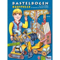 Baustelle Bastelbogen mit Baufahrzeugen & Papiermechanik von Atelier Color