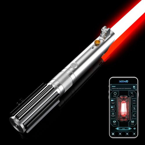 Atexbser Duell Lichtschwert Anakin SE Lichtschwerter XRGB Lightsaber mit 16 RGB Farben 16 Sound Fonts Metallgriff und austauschbarer Klinge Lichtschwert für Erwachsene von Atexbser