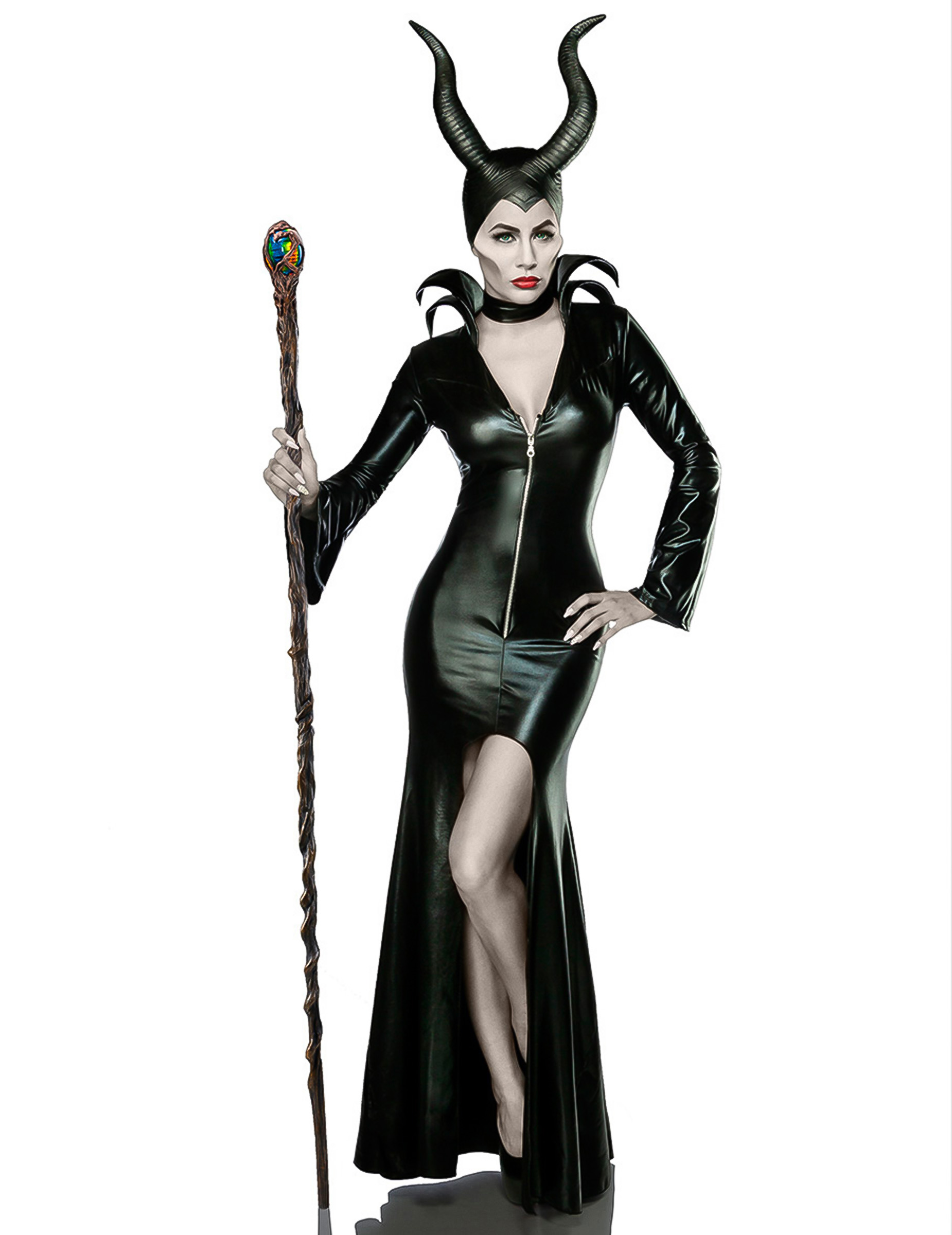 Böse Fee Halloween Damenkostüm Märchen Komplettset schwarz von ATIXO GMBH