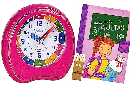 Atlanta Kinderwecker für Schulanfänger Ohne Ticken Rosa mit Lernbuch Mein erster Schultag - 1953/17 BUBS Atlanta Kinderwecker für Schulanfänger Ohne Ticken Rosa mit Lernbuch Mein erster Schultag - 1953/17 BUBS von Atlanta