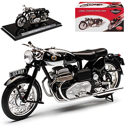 Atlas Ariel Square Four Schwarz 1956 mit Sockel 1/24 Modell Motorrad von Atlas